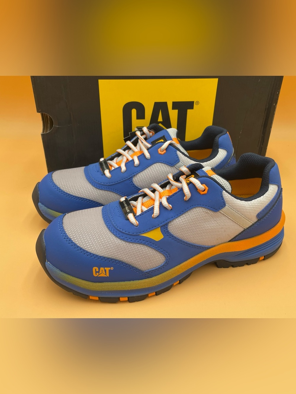 Size 8.5 Women CAT Caterpillar Quake Composite Toe Blue Grey Medium